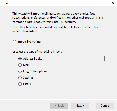 Import Suggested Outlook Contacts To Thunderbird